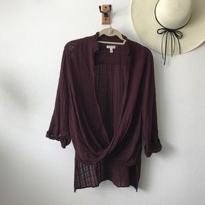 Silence + Noise Urban Outfitters burgundy top
